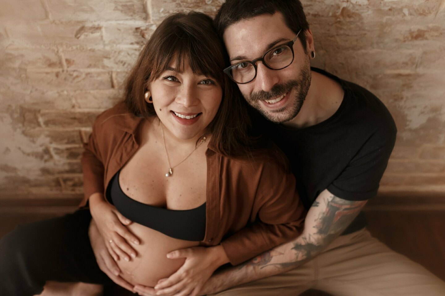 Grávidos Juliana e Vinicius na espera de Nalu